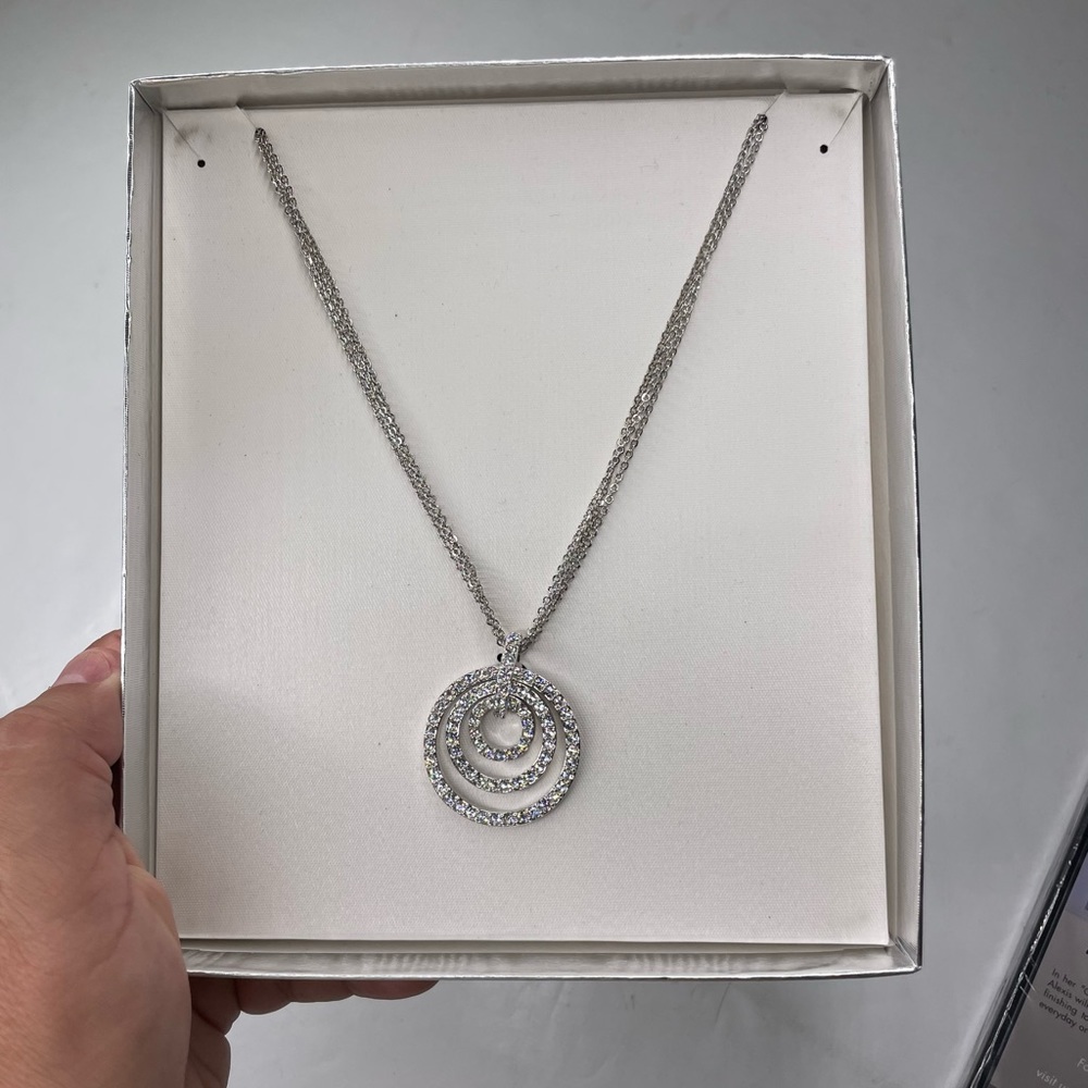 New Nolan Miller 3 circle vintage rhinestone necklace